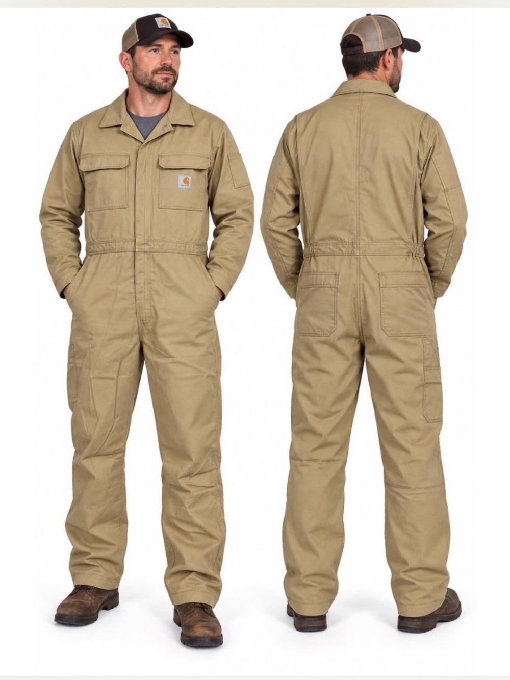 Carhartt FR Flame-Resistant  Twill Coveralls Long Sleeve Khaki Mens XL 46 Reg